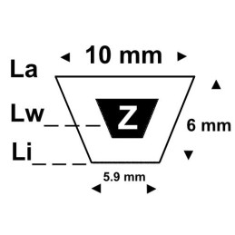 Keilriemen MIZ 10 mm Z385