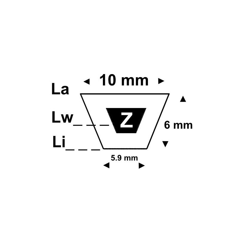 Keilriemen MIZ 10 mm Z25